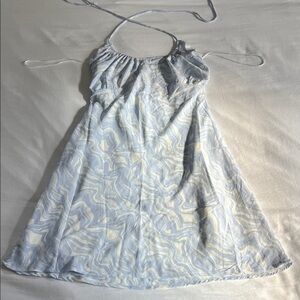 Light Blue Swirl Halter Dress